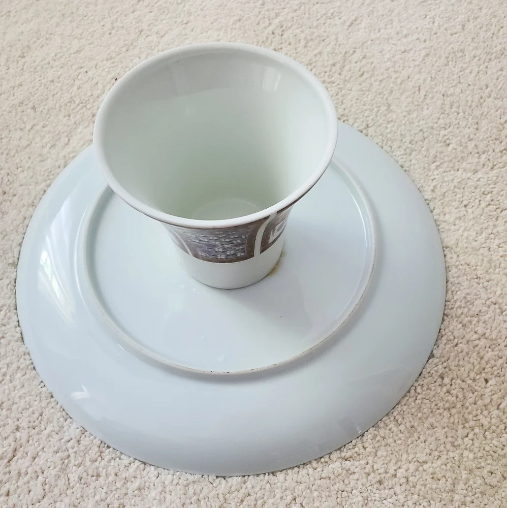 Vintage Bird and Flower Cake Stand